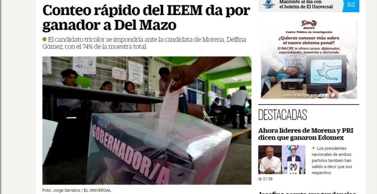 Incertidumbre en Edomex: IEEM Apura Triunfo de ADM en Base a Conteo