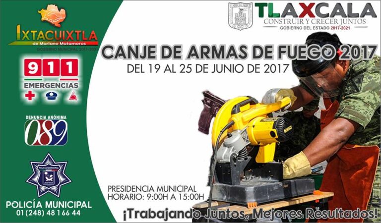 Ixtacuixtla: Realizará Canje de Armas de Fuego 2017