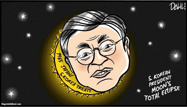 01 2 Caricatura muestra a Kim Jong Un eclipsando al sol japonés. (japantimes.co.jp)