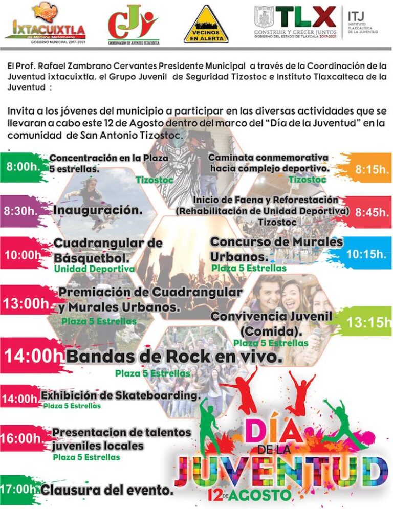 Ixtacuixtla Invita a la Celebración “Día de la Juventud”