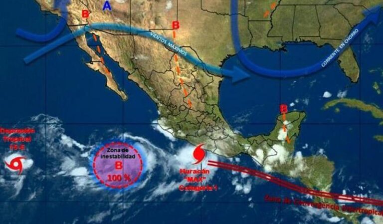 Max ya es Huracán Categoría 1 Frente a Costas de Guerrero