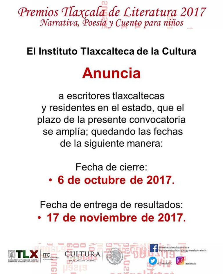 Convoca ITC al Premio Tlaxcala de Literatura 2017