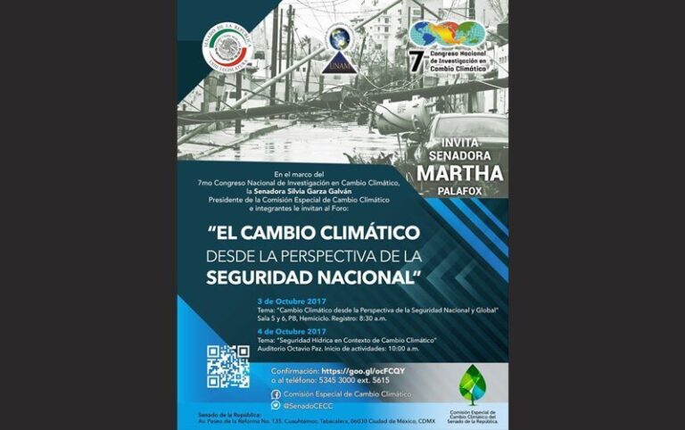 Invita Martha Palafox a Foro Sobre Cambio Climático y Seguridad Nacional