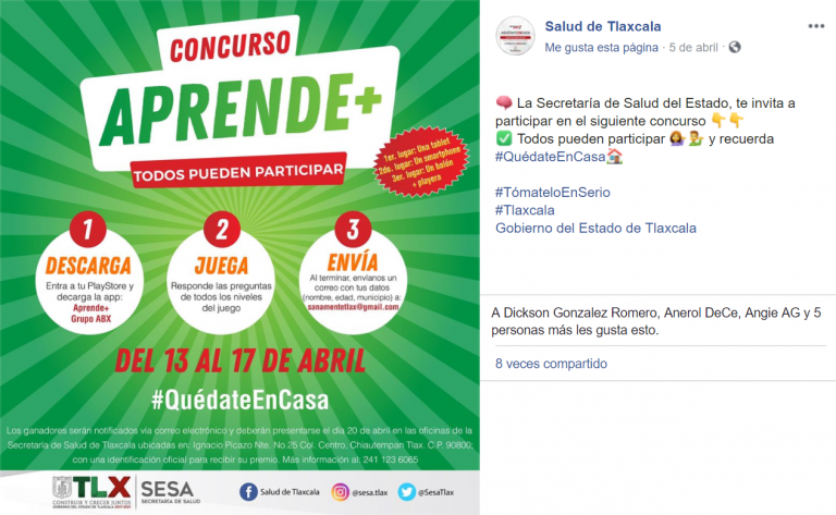 Promueve Sesa en Redes Sociales Autocuidado Entre Jóvenes