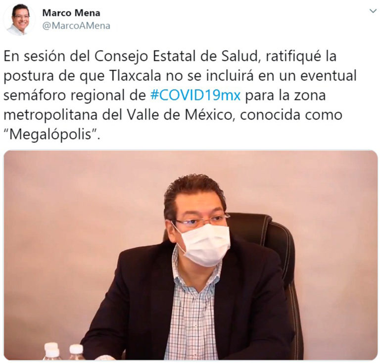Marco Mena Ratifica que Tlaxcala no se Incluye en Semáforo de la Megalópolis