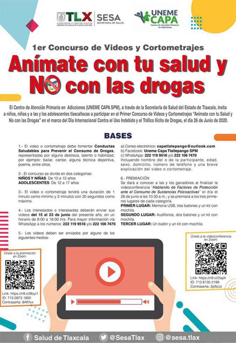 Realizará Sesa 1er Concurso de Videos Para Prevenir Consumo de Drogas