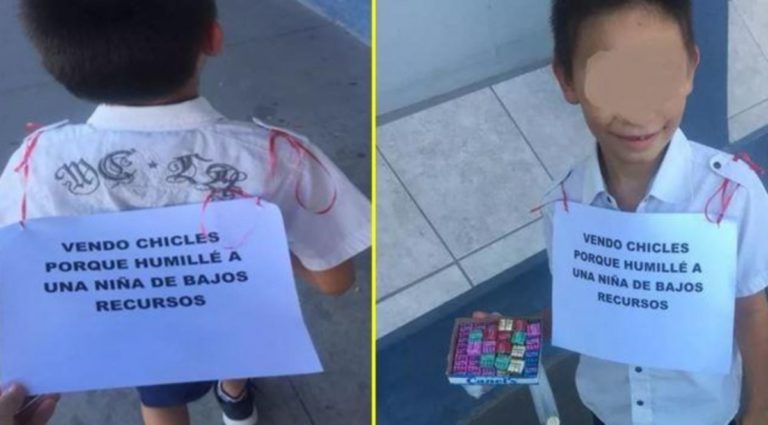 Su tía lo pone a vender chicles por burlarse de niña pobre