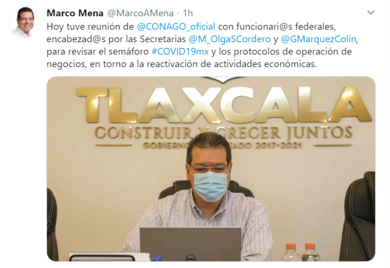 Revisa Marco Mena con Funcionarios Federales Semáforo Epidemiológico de Covid-19