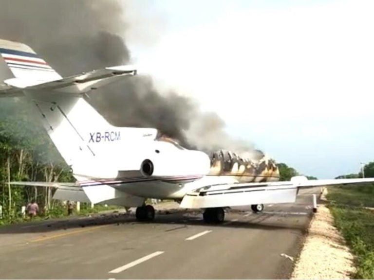 Avioneta incendiada en Quintana Roo venía de Venezuela cargada de cocaína