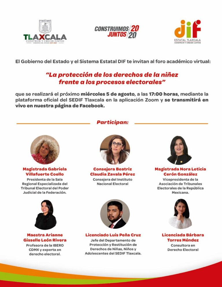 Realizará DIF Estatal Foro Virtual Sobre Derechos de la Niñez en Elecciones