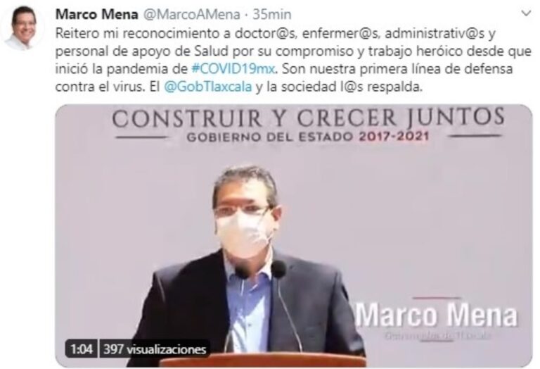 Heroico el Personal de Salud de Tlaxcala Frente al Covid-19: Marco Mena