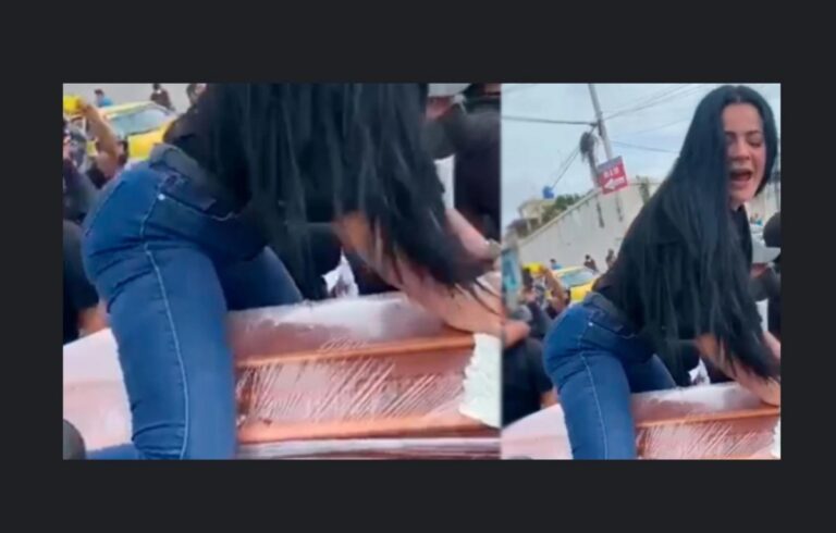 Indignación: baila reggaetón sobre el ataúd de su esposo
