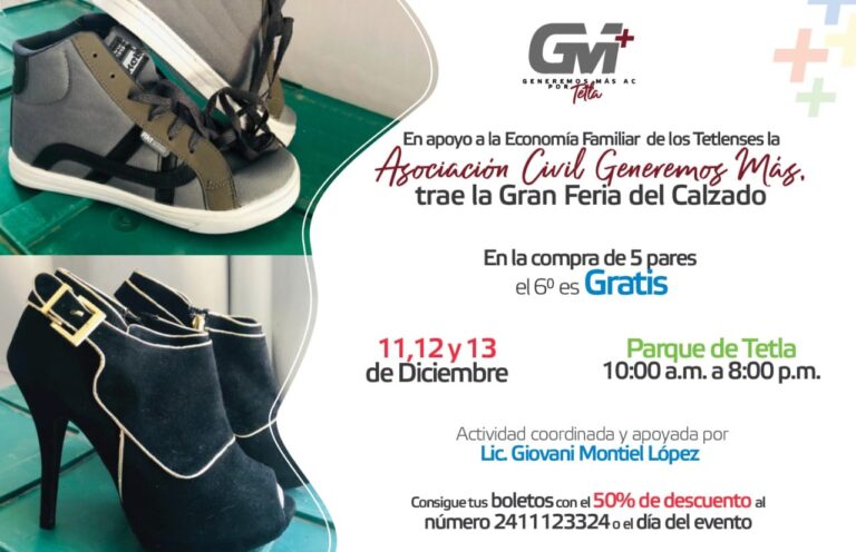 Asociación Civil ‘Generemos más’ Trae «La Gran Feria del Calzado» a Tetla