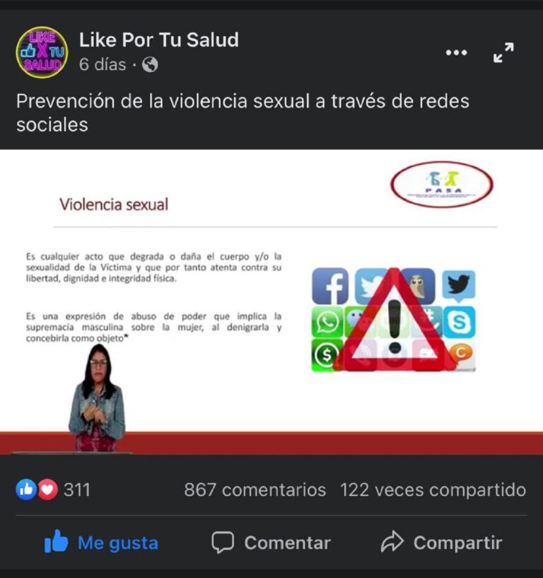 Realiza Sesa Sesión Virtual Sobre Prevención de la Violencia Sexual en Redes