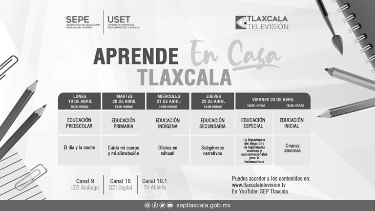 SEPE Presenta Barra Temática de ‘Aprende en Casa Tlaxcala’