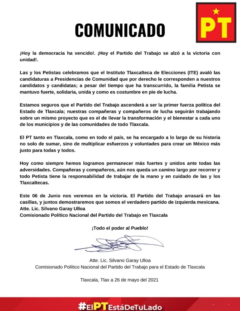 Gana PT juicio en tribunales y tendrá candidatos a presidentes de comunidad