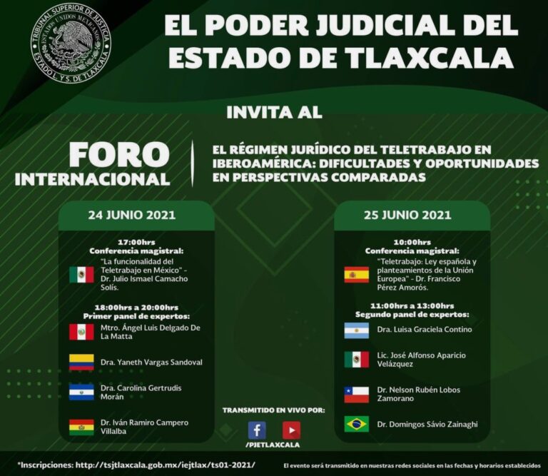 Realizará TSJE Foro Internacional Sobre Teletrabajo