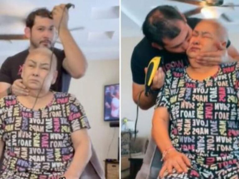 Conmueve mensaje de joven que se rapó junto a su madre con cáncer