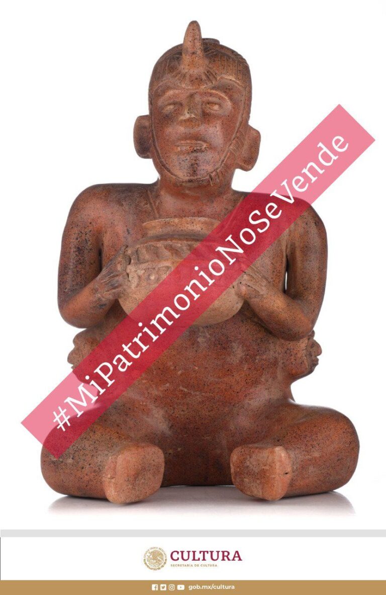 Se suspende la subasta de tres piezas arqueológicas de México en Bélgica