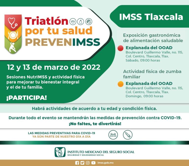 Invita IMSS Tlaxcala a primer Triatlón PrevenIMSS  por tu Salud, del 12 al 14 de marzo
