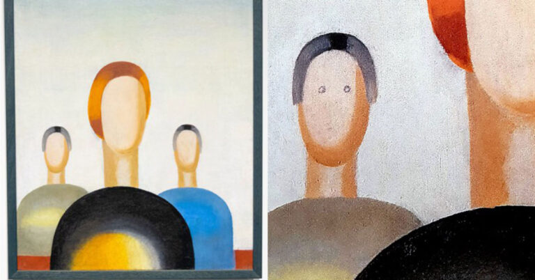 Guardia de seguridad pinta ojos a una pintura de un millón de dólares