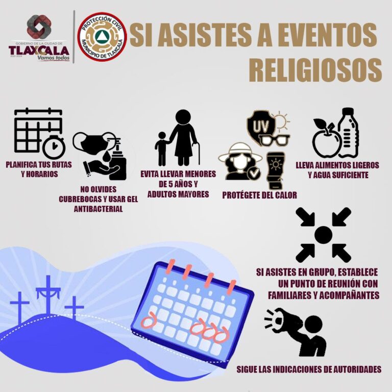 Emite Protección Civil de Tlaxcala Capital recomendaciones por Semana Santa