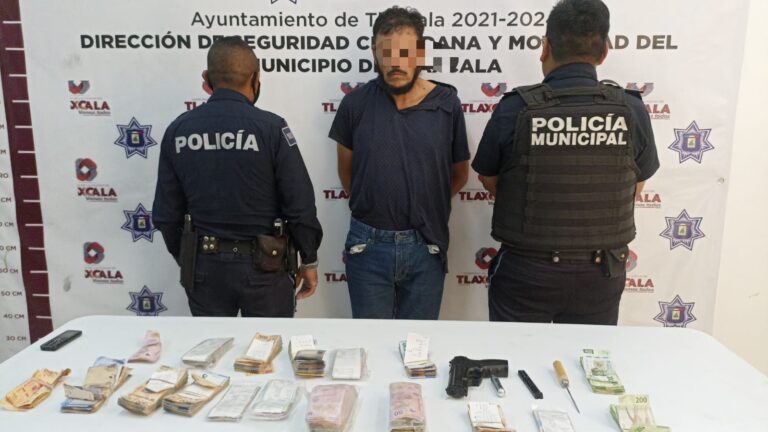 Policía de Tlaxcala aprehende a presunto ladrón de cuentahabientes y recupera más de 100 mil pesos