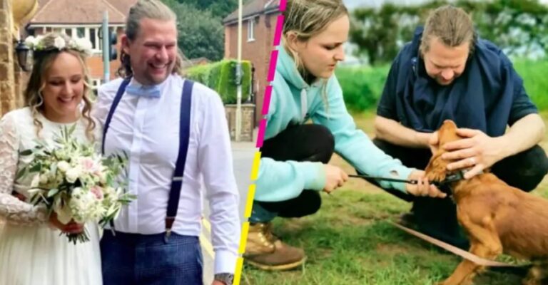 Pareja interrumpió su boda para buscar a su perrito
