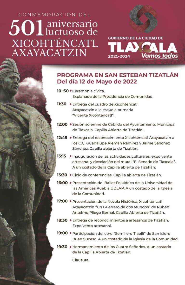 Tlaxcala Capital prepara actividades para celebrar aniversario de Xicohténcatl Axayacatzin