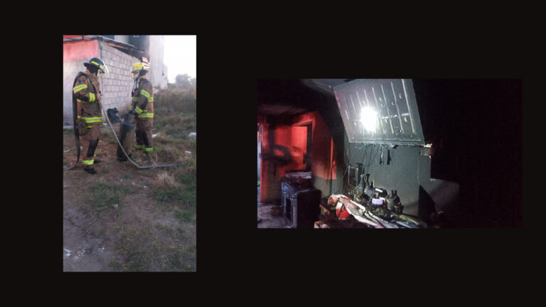 Bomberos Atienden Incendio en Casa-Habitación