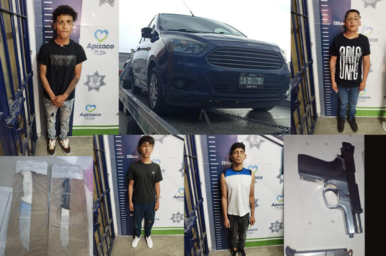 SSC y Policía Municipal de Apizaco Detuvieron a Presuntos Ladrones