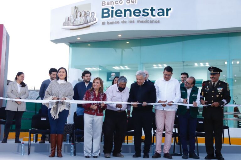 Presidente AMLO y Gobernadora Inauguran Banco del Bienestar en Calpulalpan