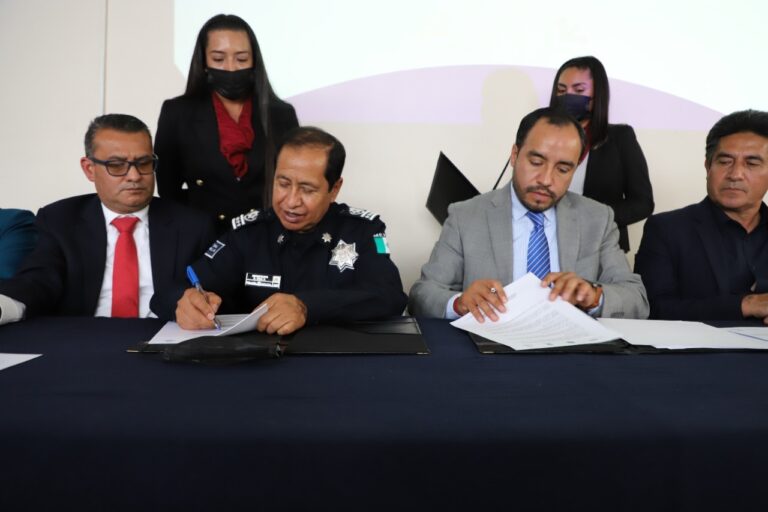 Firma SSC convenio con protección civil y ayuntamiento de Apizaco