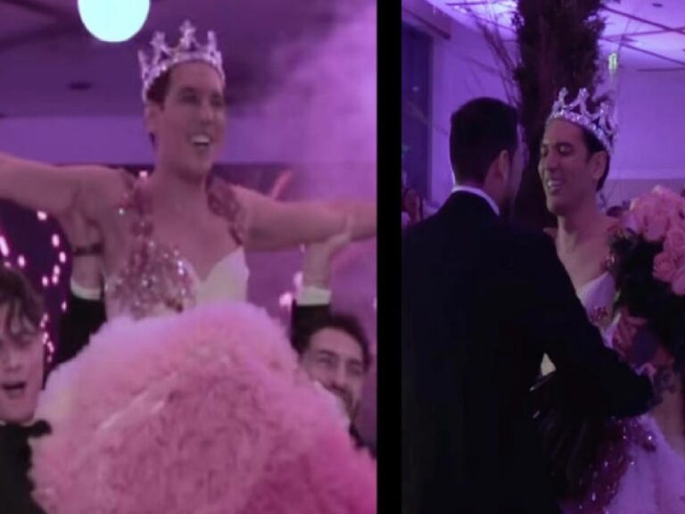 Hombre cumple 30 años y lo celebra con vestido y vals