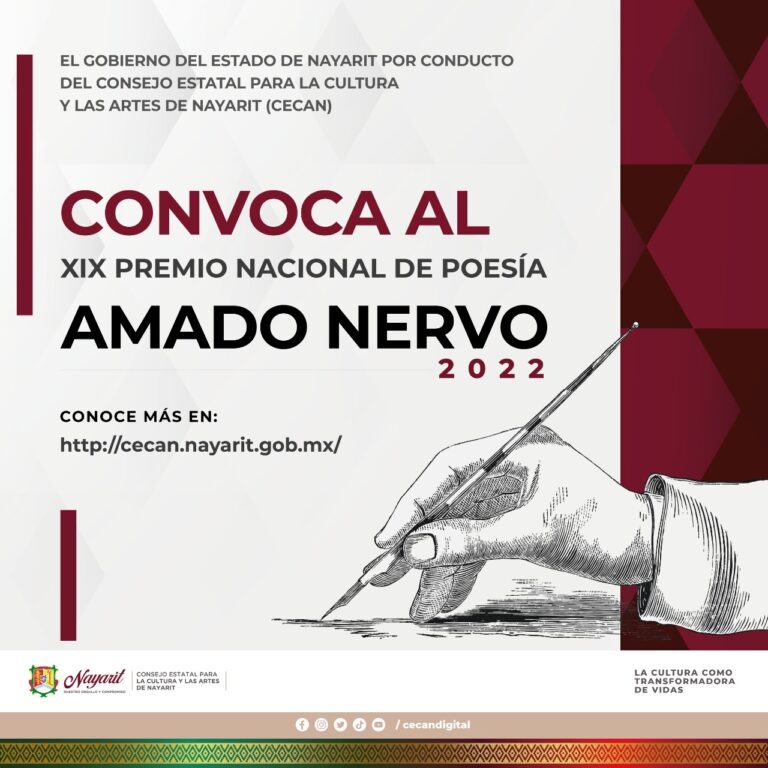 Convocan a poetas de México para participar en el XIX Premio Nacional de Poesía Amado Nervo