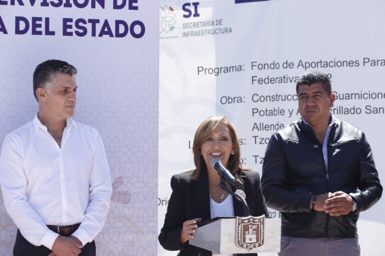 Supervisó Gobernadora Obra de Pavimentación y Servicios Básicos en Tzompantepec