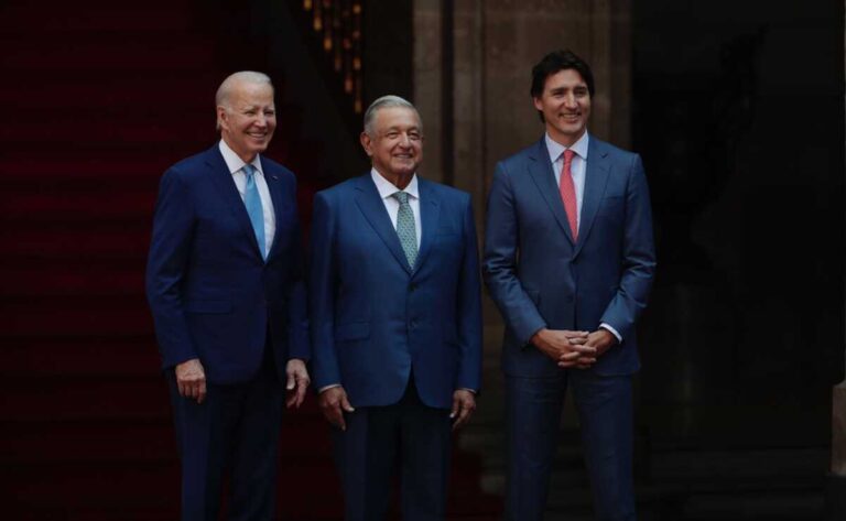 AMLO recibe a Biden y Trudeau en Palacio Nacional para iniciar Cumbre de Líderes de América del Norte