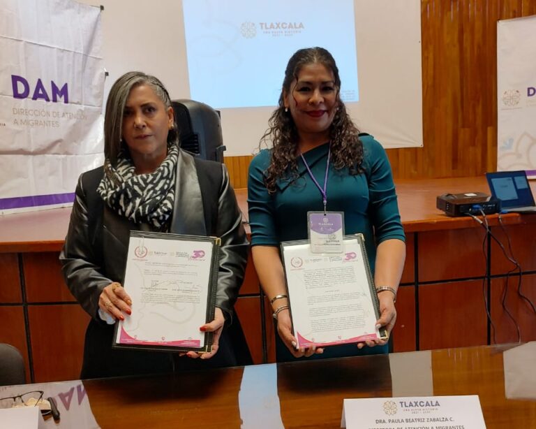 Firman DAM y CEDH convenio para salvaguardar los derechos de los migrantes tlaxcaltecas