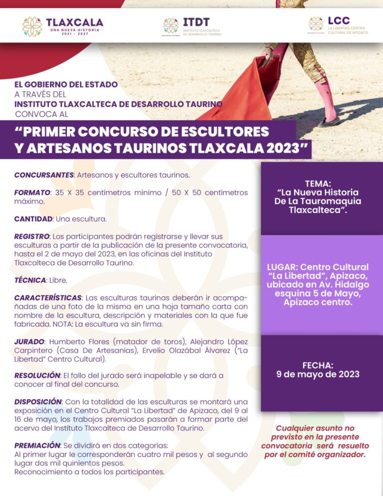 Convoca ITDT al primer concurso de escultura y artesanía taurina