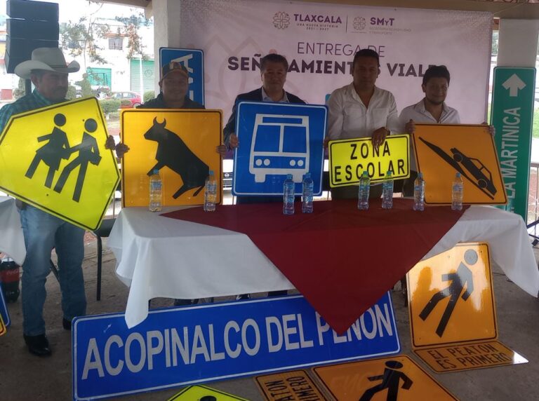 Otorgó SMyT 42 Señalamientos Viales a Cuatro Comunidades de Tlaxco