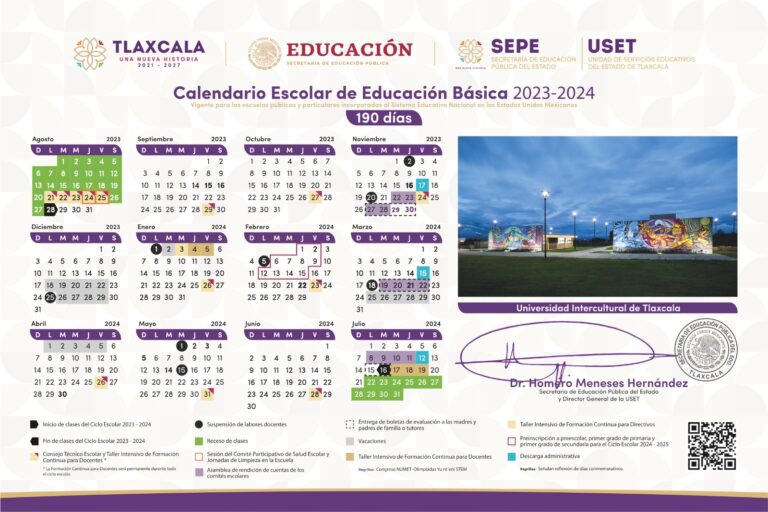 Aplicará Tlaxcala Calendario Escolar 2023-2024 de 190 Días de Clase