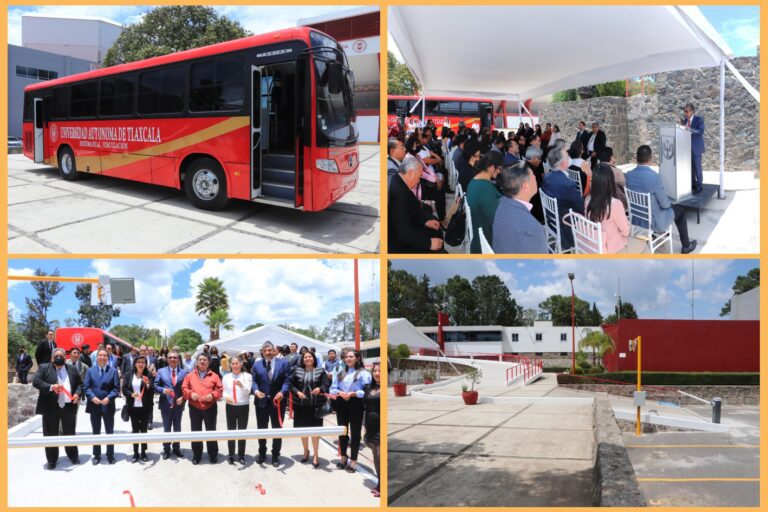 Preside Rector de la UATx donación de autobús e inauguración de circuito vial