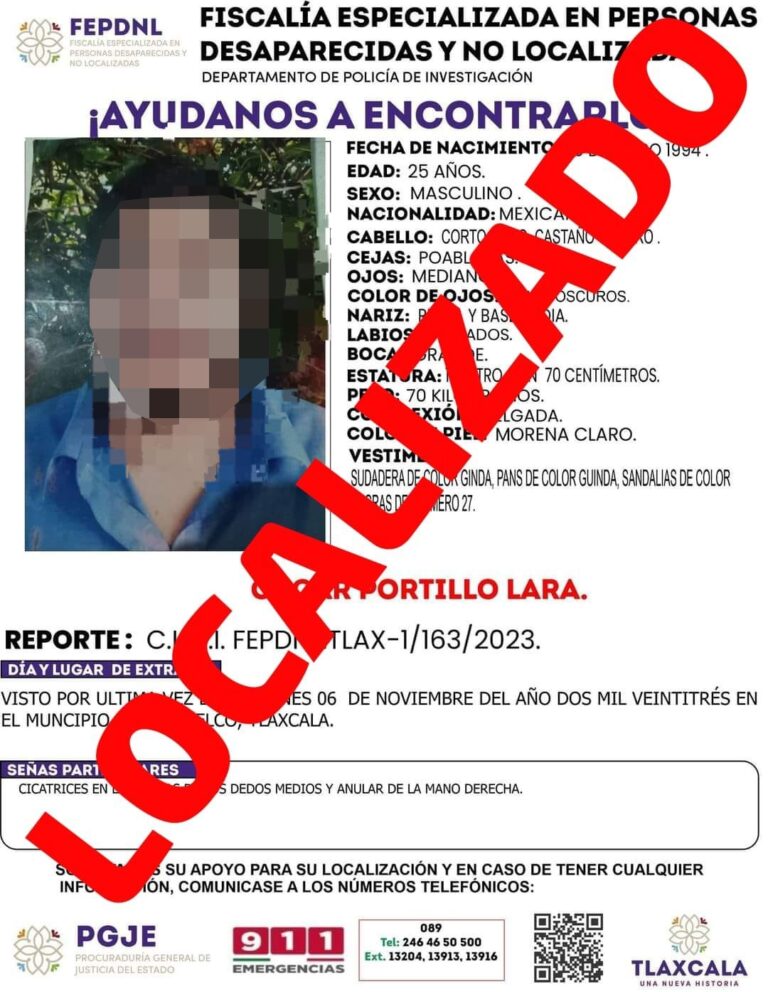 Presentan ante ministerio público a hombre reportado como no localizado: PGJE