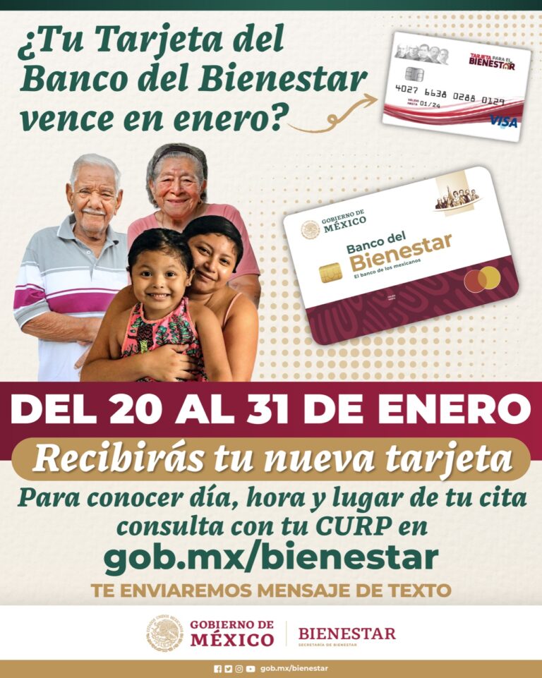 ¿Tu Tarjeta de Bienestar vence en enero?