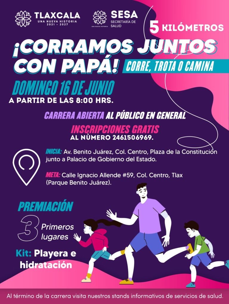Invita Sector Salud a la Carrera por el Día del Padre