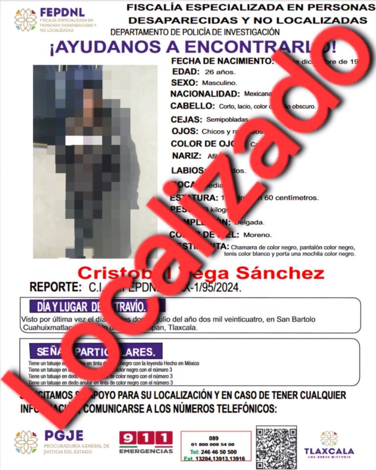 Presenta policía de investigación ante ministerio público a hombre reportado como no localizado: PGJE