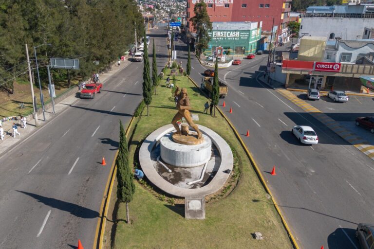 Realiza el Ayuntamiento de Tlaxcala labores de limpieza y poda en principales avenidas de la capital