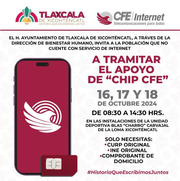 El Internet CFE Bienestar llega a Tlaxcala de Xicohténcatl