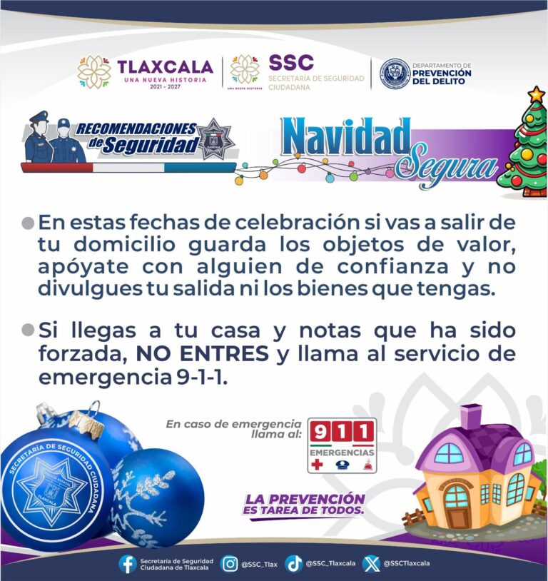 Emite SSC Recomendaciones en Esta Temporada Decembrina