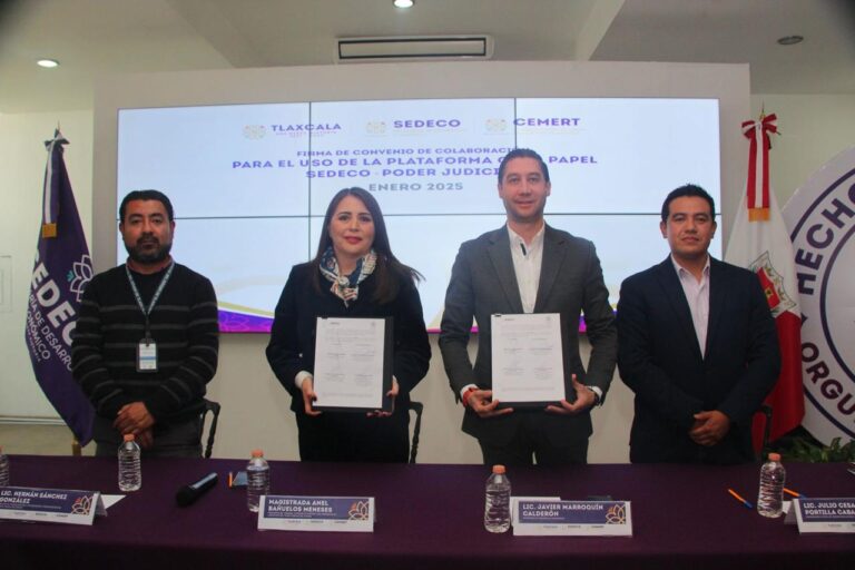 Firman Sedero y TSJ-CJE convenio para el uso de la plataforma digital Cero Papel Tlaxcala